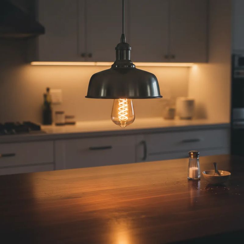 Electrician installing LED lighting in a residential space
