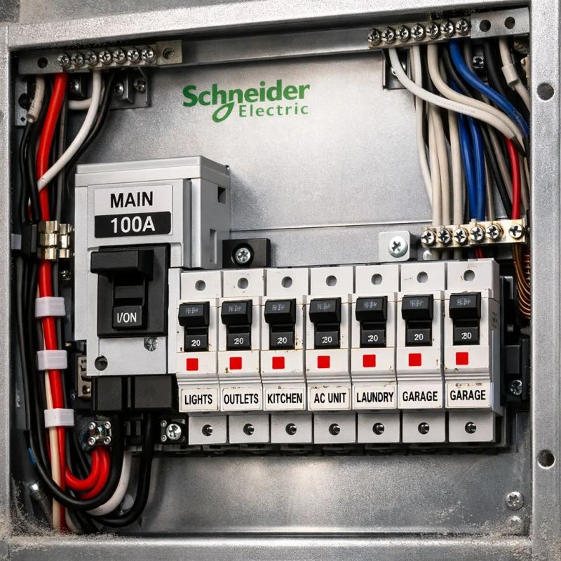 New electrical breaker panel installed by Around the Clock